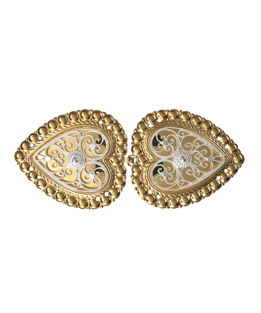 Beltespenne med kruser og syhol, forgylt/kvit