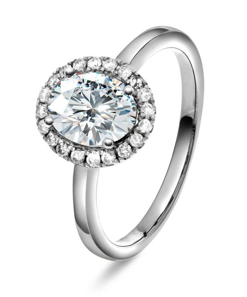 Oda Lux Ring 0.20ct. TW/SI + 1,30ct. Hvit topas, hvitt gull