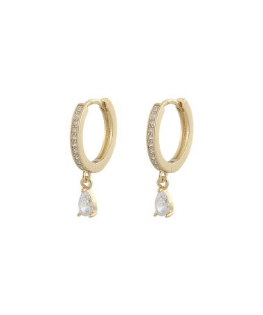 Snö of Sweden Camille drop ring ear g/clear-Onesize