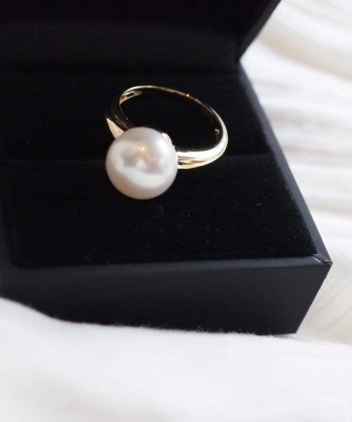 Alternative view of Kultivert ferskvannsperle gult gull (10-11mm)