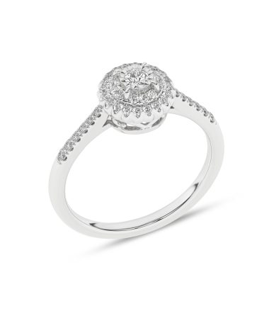 Alternative view of Rosettring i hvitt gull 0,25ct TW.SI