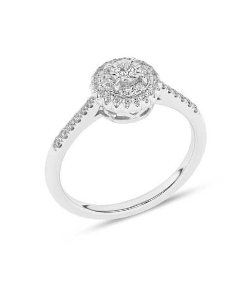 Alternative view of Rosettring i hvitt gull 0,25ct TW.SI