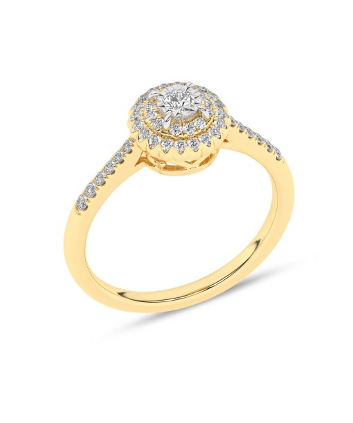 Alternative view of Rosettring i gult gull 0,25ct TW.SI