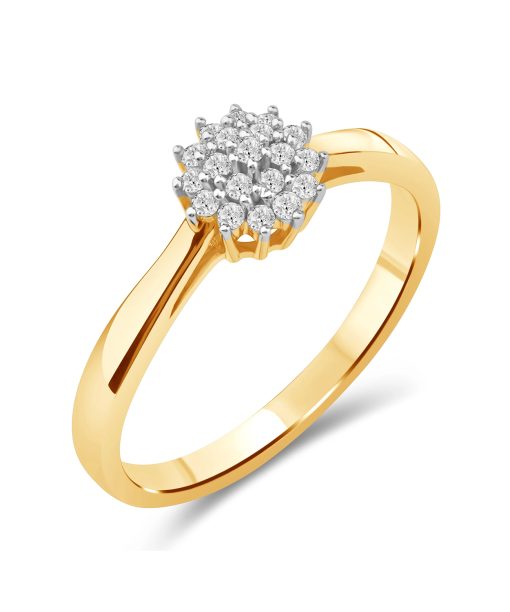 Diamantring i Gult Gull (585) med 0.22ct TW/SI Diamanter