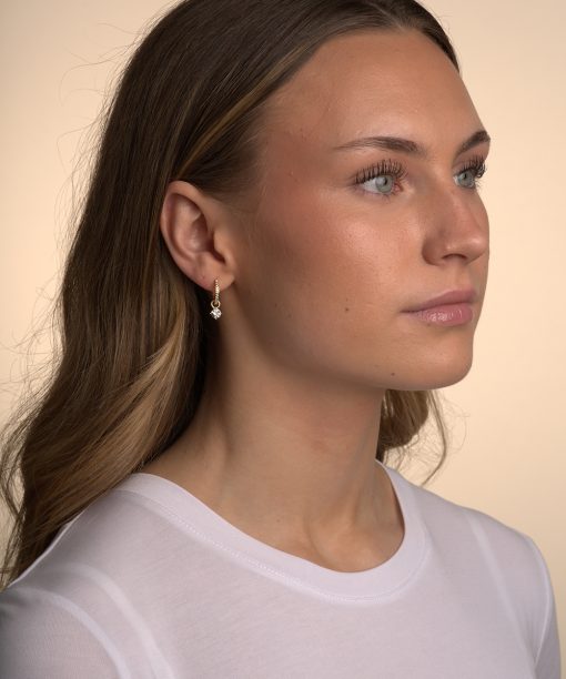 Alternative view of Snö of Sweden Rola round ring ear g/clear-Onesize