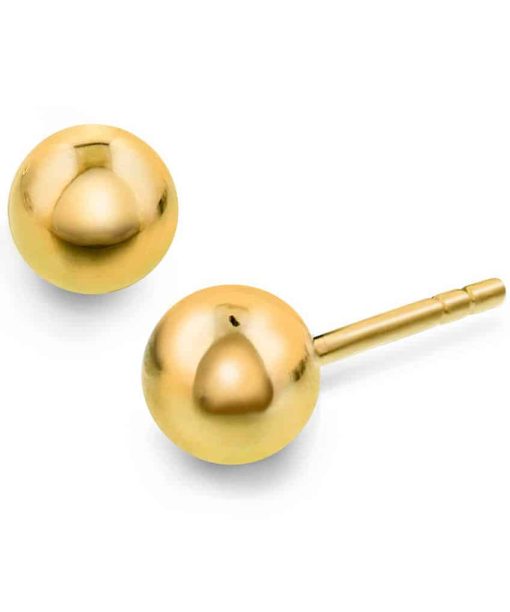 Pan Jewelry Øredobber i gull kule 6mm