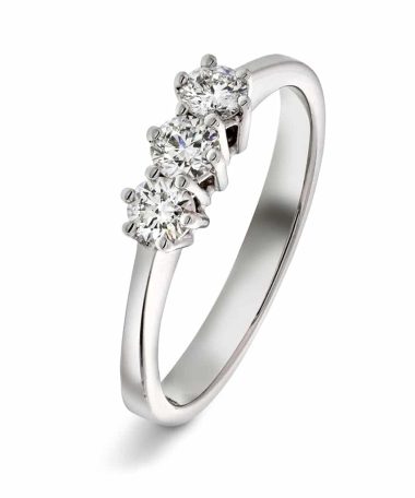 Christophersen Hvitt Gull Ring 3-stens 0,45 TWSI 3 br