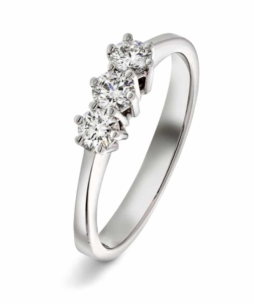 Christophersen Hvitt Gull Ring 3-stens 0,45 TWSI 3 br