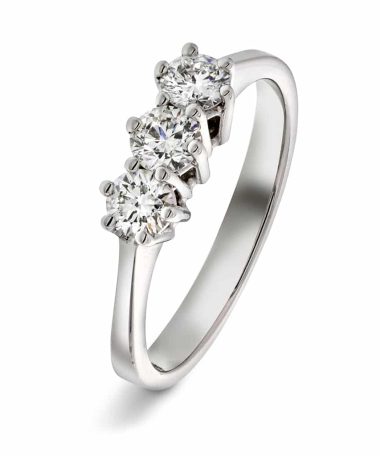 Christophersen Hvitt Gull Ring 3-stens 0,60 TWSI 3 br