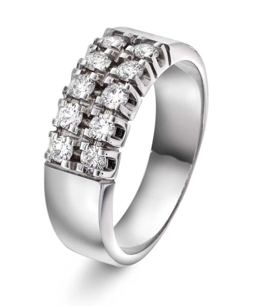 Sigma, hvitt gull, hvittgull, diamant ring, diamantring, allianse, dobbel allianse