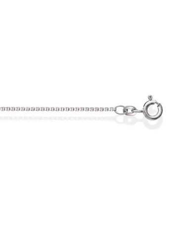 Veneziansk kjede i 585 hvitt gull, 38 cm
