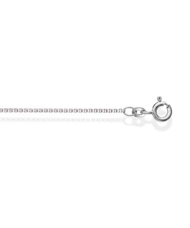 Veneziansk kjede i 585 hvitt gull, 40 cm