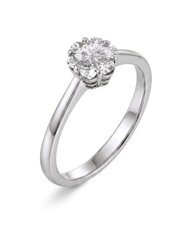 Ring i hvitt gull med diamant 0,30 ct W/SI
