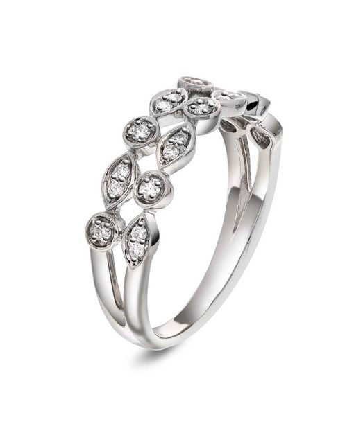 Ring i gull med diamanter 0,18 ct