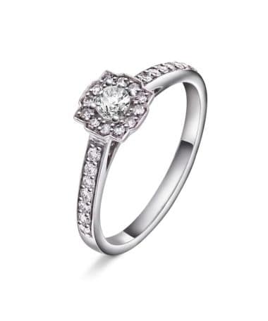 Ring i gull med diamant 0,38ct WSI