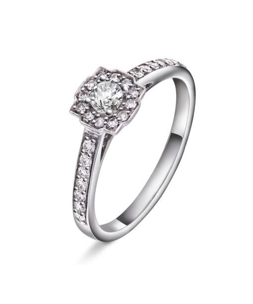 Ring i gull med diamant 0,38ct WSI