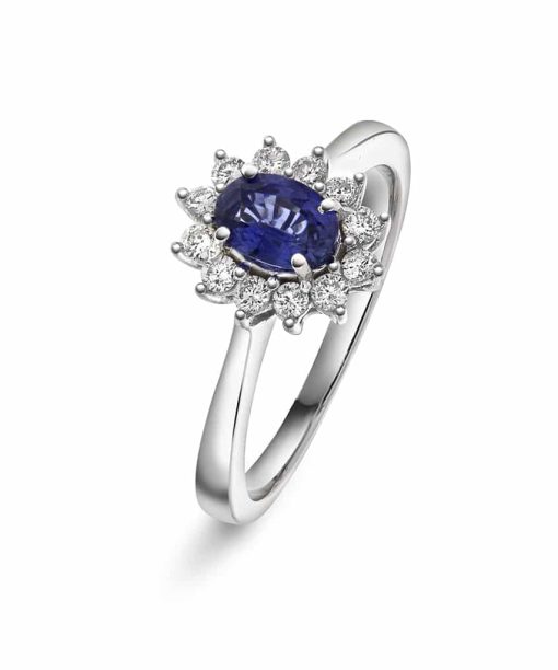 Christophersen Hvitt Gull Ring roset saf 0,24 TWSI