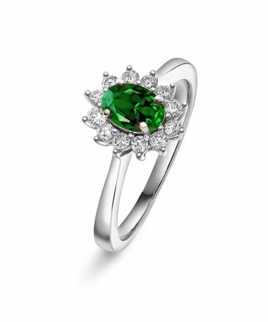 Christophersen Hvitt Gull Ring roset sma 0,24 TWSI