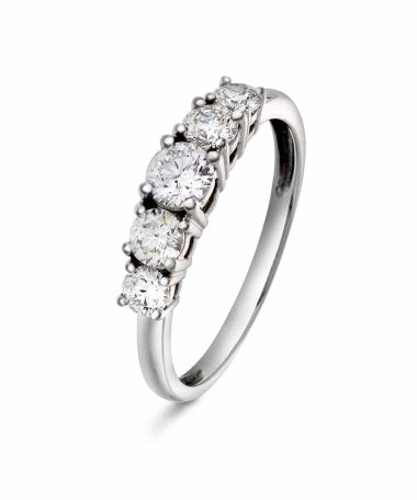 Christophersen Hvitt Gull Ring 5-stens 1,00 WSI 5 br