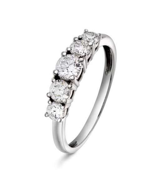 Christophersen Hvitt Gull Ring 5-stens 1,00 WSI 5 br