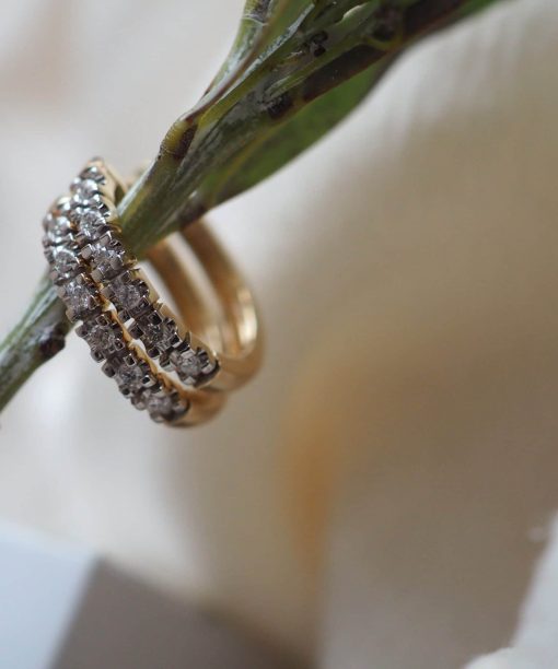 Alternative view of Diamantcreoler Gull 0,12ct TW.SI