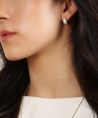 Alternative view of Snö of Sweden Brooklyn oval ring ear g/clear-Onesize