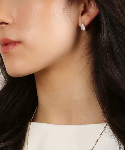 Alternative view of Snö of Sweden Brooklyn oval ring ear g/clear-Onesize