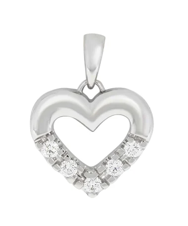 Alliansehjertesmykke i hvitt gull 0.25CT TW.SI