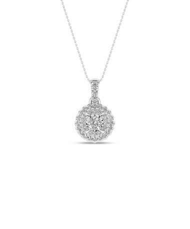 Rosettanheng hvitt gull 0,25ct TW.SI