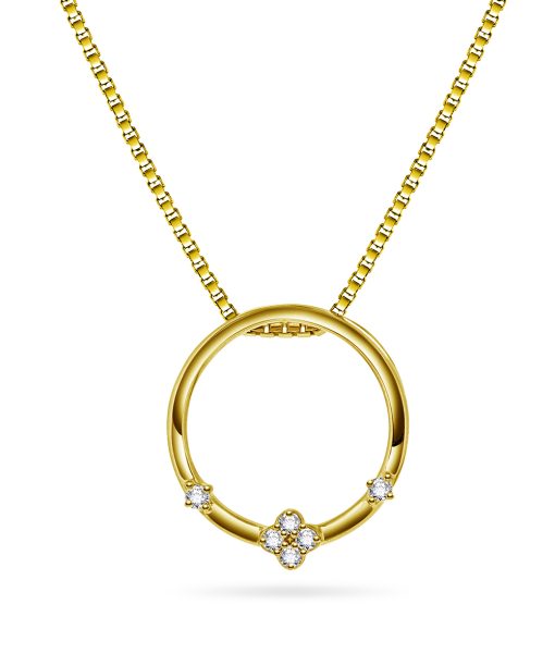 Diamantanheng i Gult gull, 0.10ct. Brilliant Cut