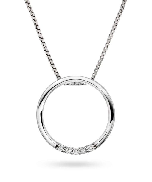 Diamantanheng sirkel hvitt. gull 0,10ct TW.SI