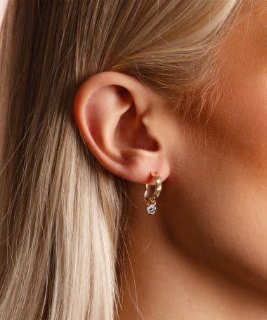 Alternative view of Snö of Sweden Kitty crystal pendant ring ear g/clear-Onesize