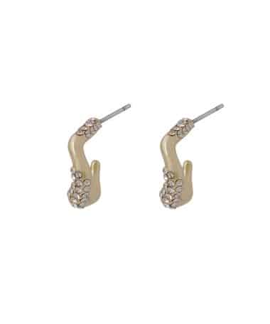Snö of Sweden Kitty small crystal oval ear g/clear-Onesize