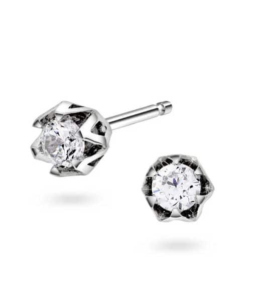 Tulipan øredobber i hvitt gull med diamant 0,30 ct twsi