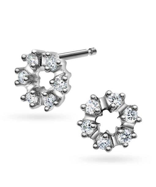 Øredobber i hvitt gull med diamant 0,24ct twsi