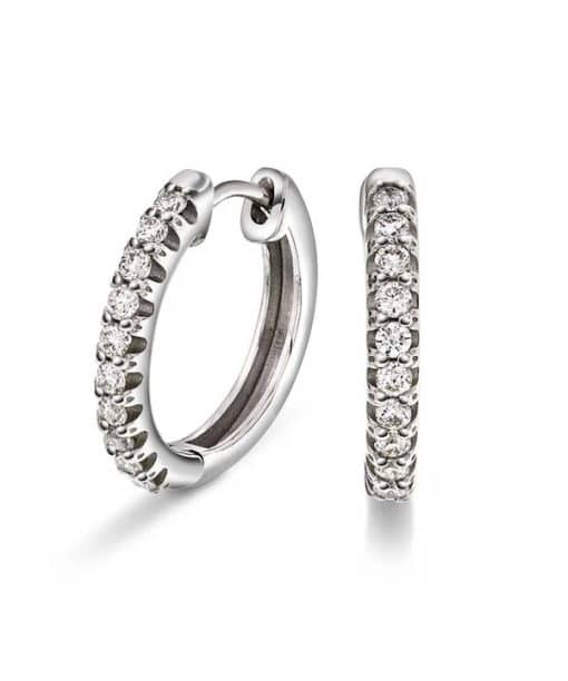 Øreringer i gull med diamant 0,31 ct WSI