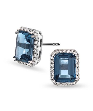Øredobber i gull med diamant 0,18 ct wsi