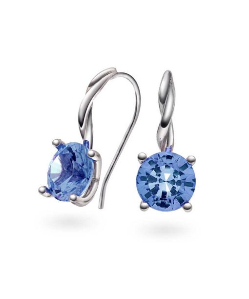 Øredobber i gull med syntetisk aqua