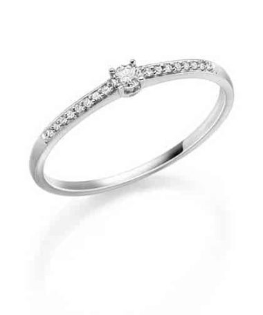 GD FOREVER hv.gull frierring med diamant 0,10 ct W/SI