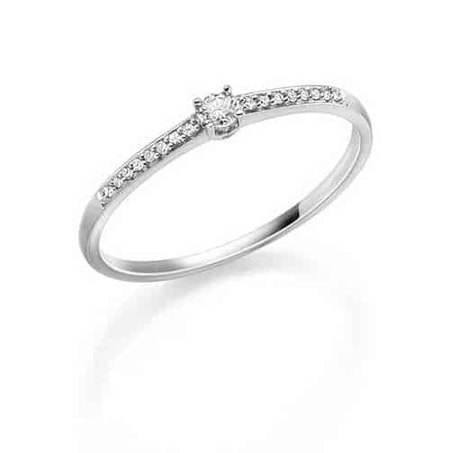 GD FOREVER hv.gull frierring med diamant 0,10 ct W/SI