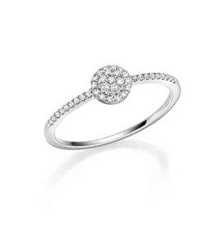 GD FOREVER hv.gull frierring med diamant 0,11 ct W/SI