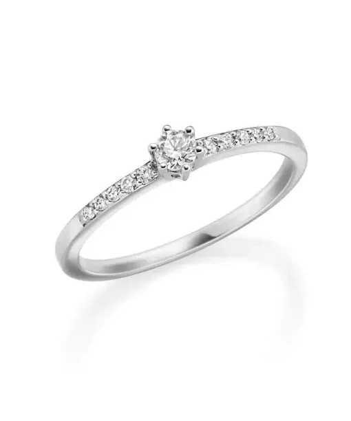 GD FOREVER hv.gull frierring med diamant 0,20 ct W/SI