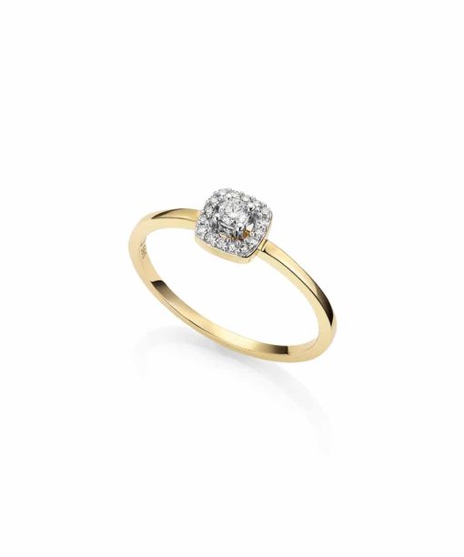 GD FOREVER gult gull frierring med diamant 0,10 ct W/SI