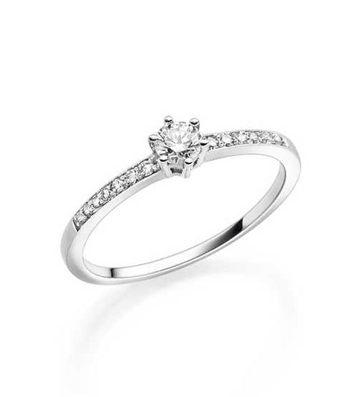 GD FOREVER hv.gull frierring med diamant 0,25 ct W/SI