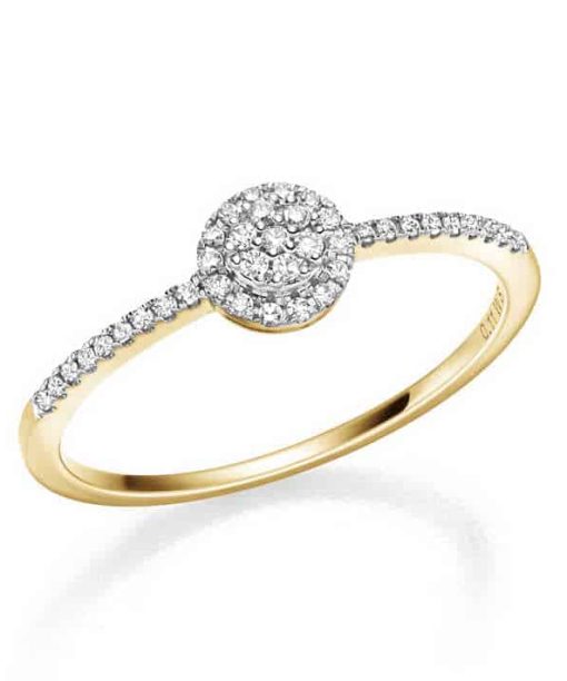 GD FOREVER gult gull frierring med diamant 0,11 ct W/SI