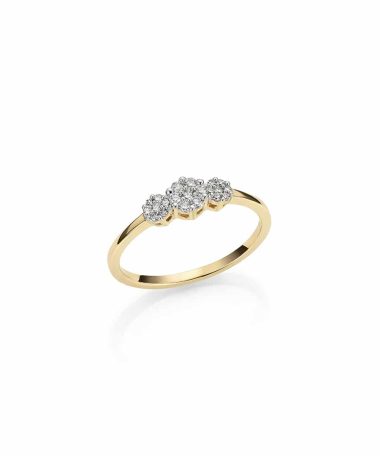 GD FOREVER gult gull frierring med diamant 0,15 ct W/SI