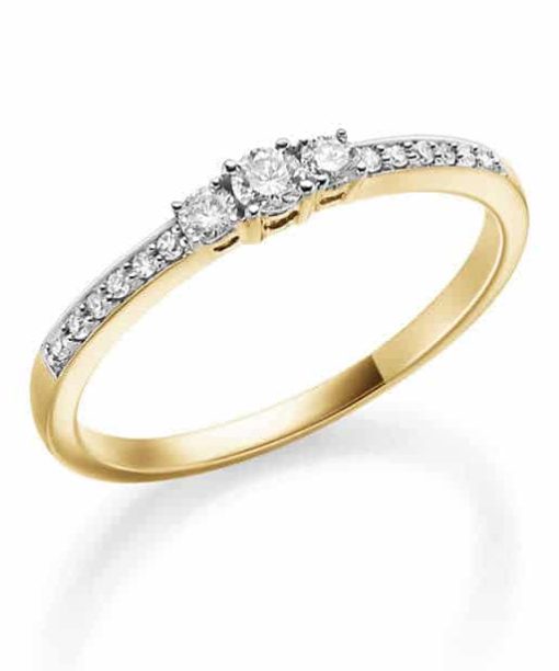 GD FOREVER gult gull frierring med diamant 0,20 ct W/SI