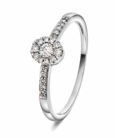 Frierring i gull med diamant 0,19 ct WSI