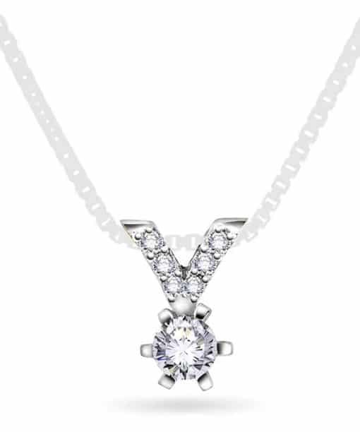 Superstar anheng i hvitt gull med diamant 0,26 ct TWSI