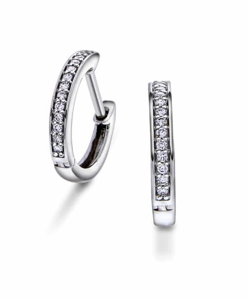 Christophersen Hvitt Gull Creoler med Diamanter